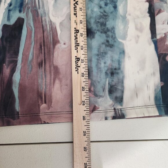 Mossimo Skirt Womens XS Pink Blue White Abstract Midi Stretch Bodycon NWT Modern - Picture 12 of 16